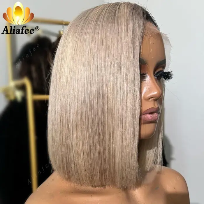 Perruque Bob courte blonde pour femme