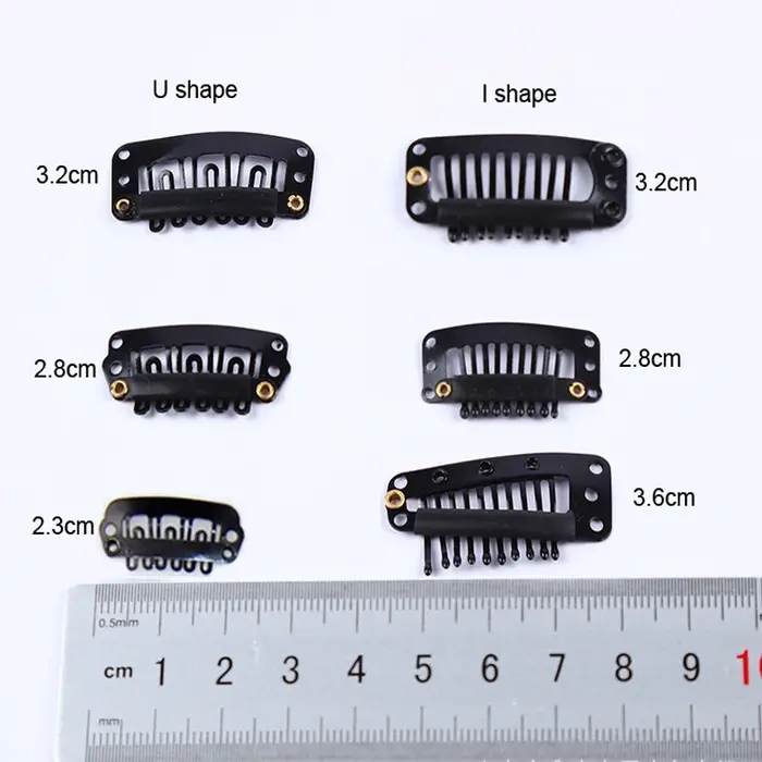 50pcs 2.3cm-3.6cm couleur marron noir perruque Clips Snap Clip pour Extension de cheveux perruque tr