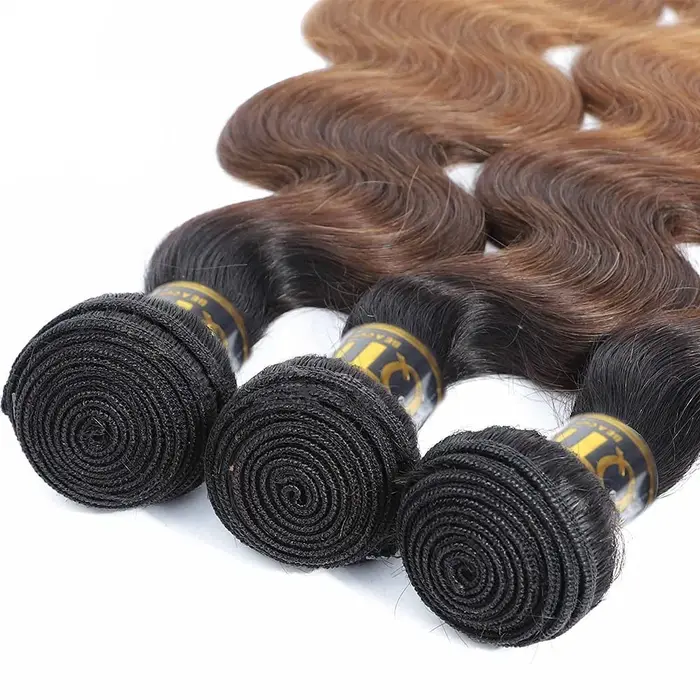Tissage en lot brésilien naturel Body Wave avec closure, mèches de cheveux vierges 1b/4/27 1b/4/30, 