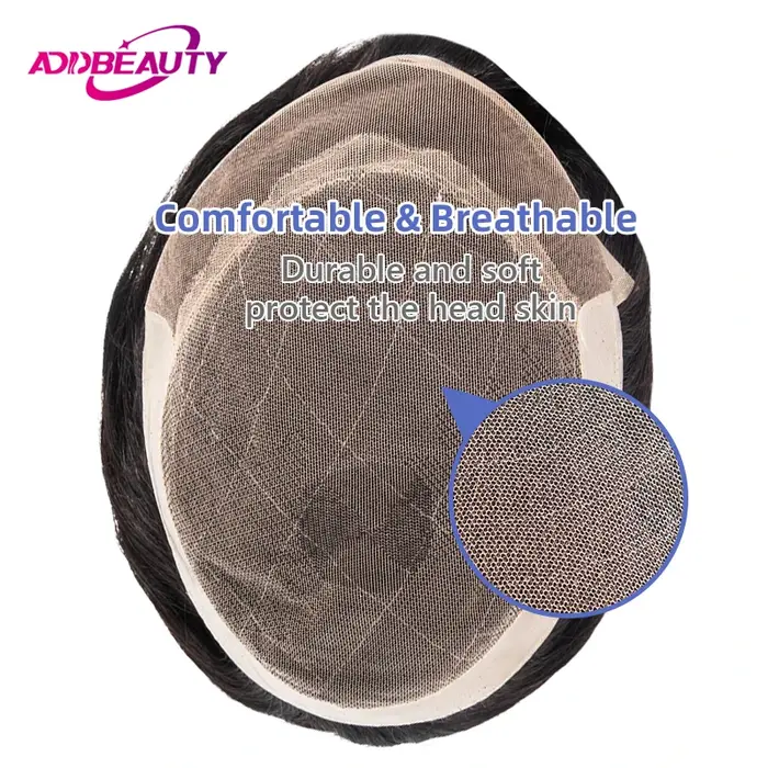 Prothèse capillaire masculine en cheveux humains naturels