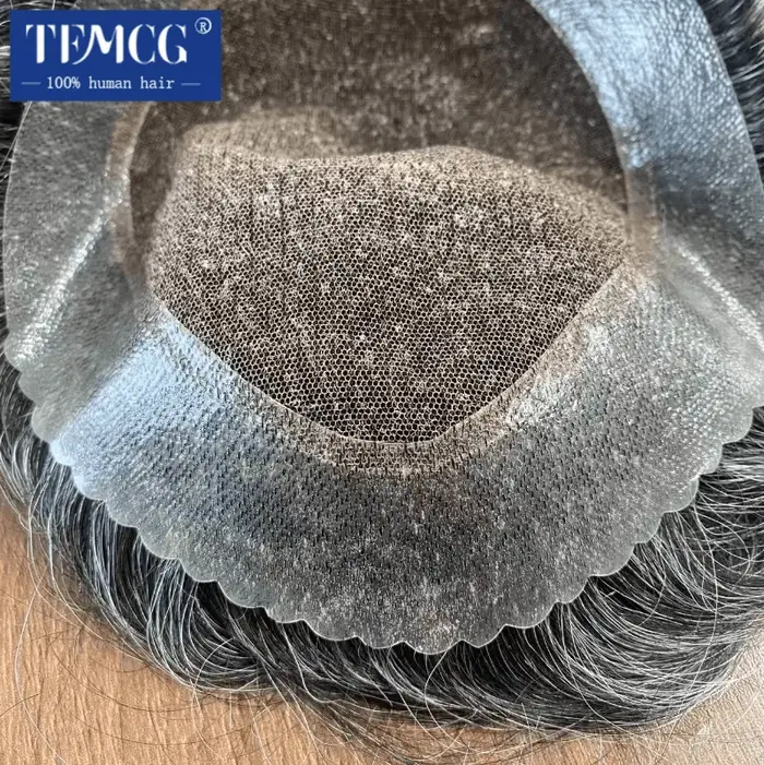 Nouveau Australie toupet hommes perruque dentelle PU Base mâle prothèse de cheveux respirant hommes 