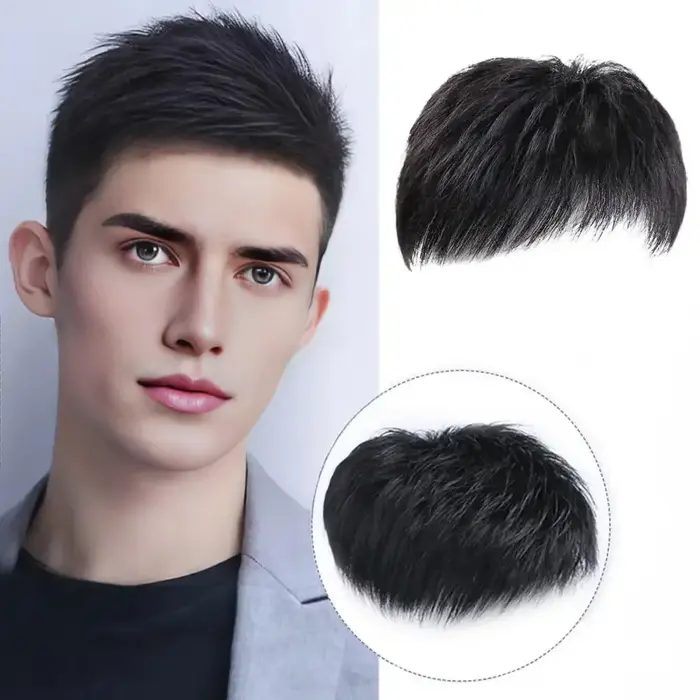 Perruque synthétique pour hommes avec cheveux courts
