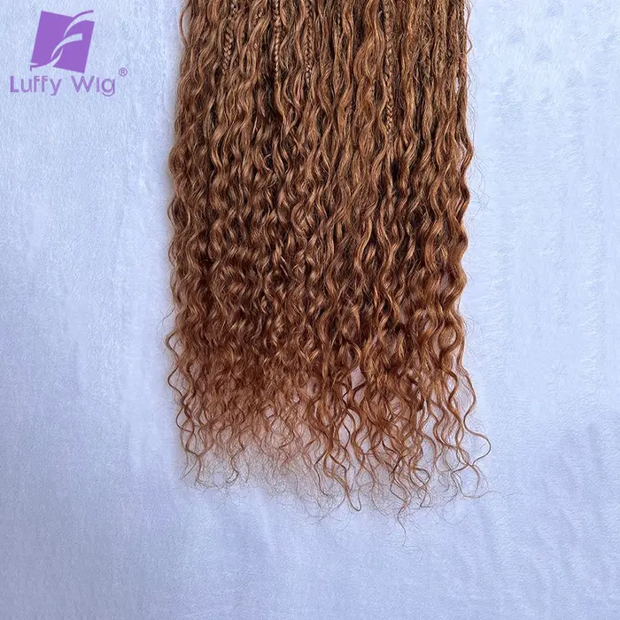 Tresses Boho au Crochet pour Femme, Cheveux Humains Bouclés, Extrémités Complètes, Tressage Pré Bouc