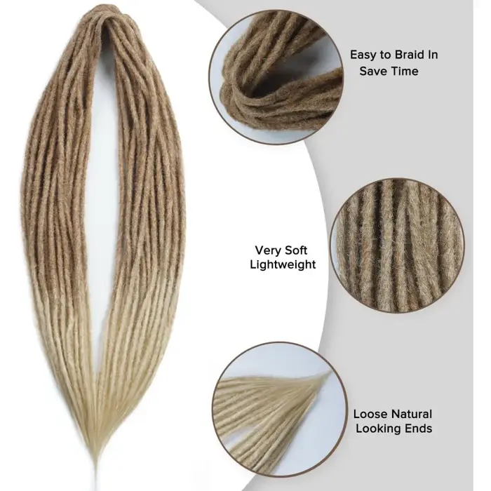 Extensions de dreadlock synthétiques à Double extrémité à 10 brins pour femmes