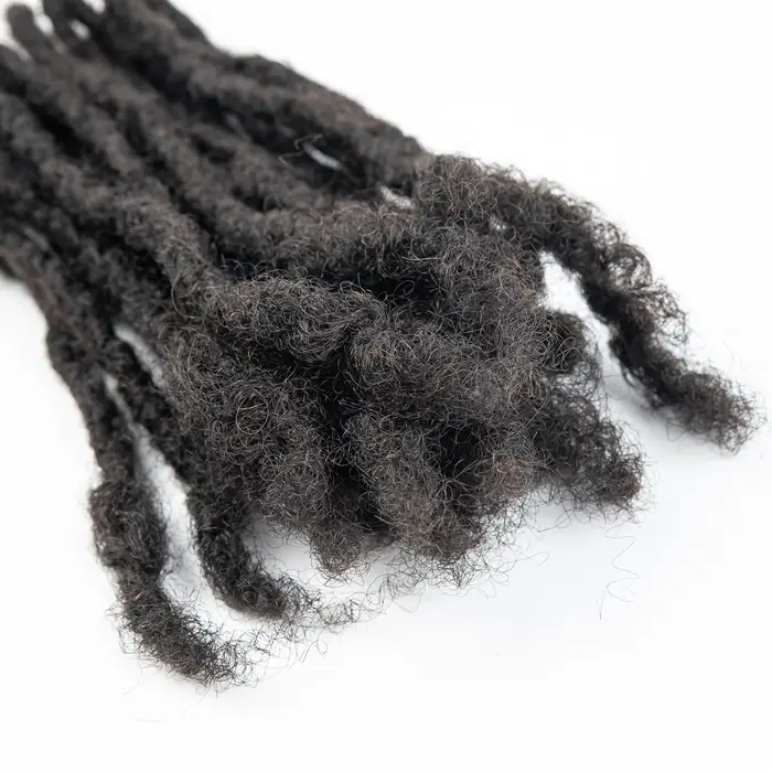 Loc Extension cheveux humains 0.6 cm largeur 8 pouces 50 brins à la main Dreadlock Inter