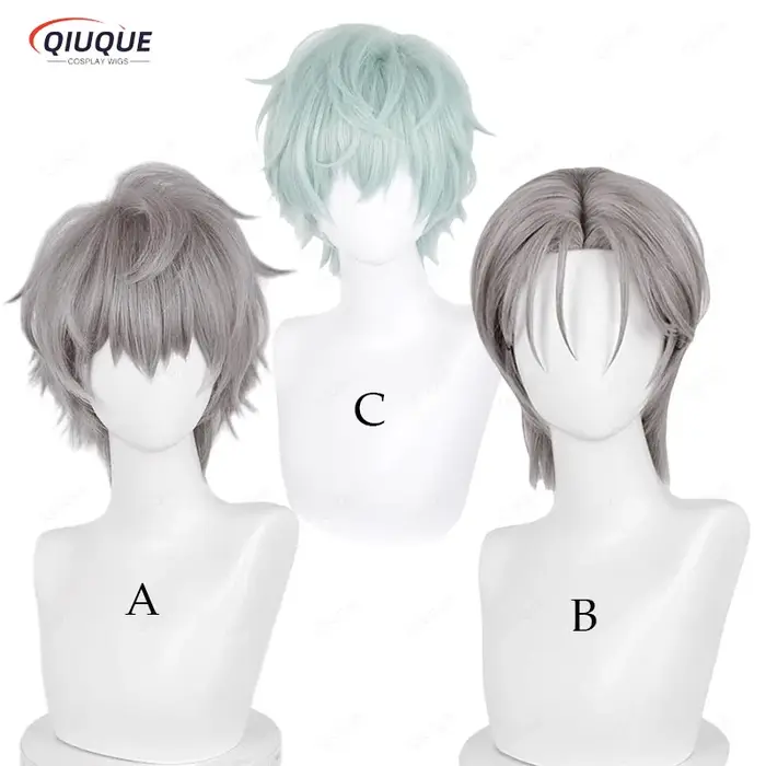 Anime jusqu'à Cosplay perruque 3 types de cheveux courts styles