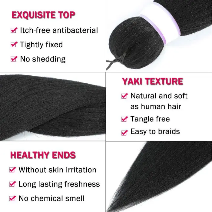 Extensions de cheveux synthétiques pour tresses