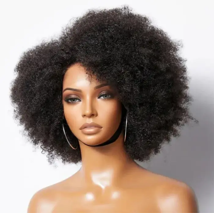 Perruques Afro à 250 % de densité pour femmes noires, perruque courte bouclée frisée avec dentelle f