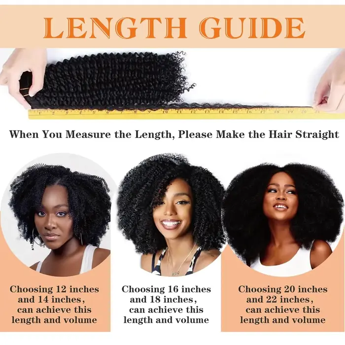 Extensions de cheveux humains bouclés afro crépus à clipser 4C 4B pour femmes