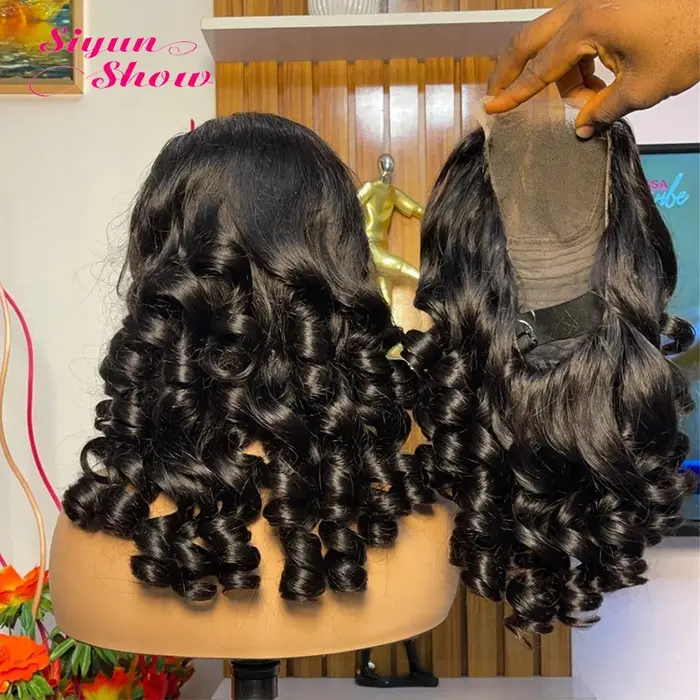 Perruque frontale bouclée rebondissante Fummi Double tirage cheveux bruts 13X4 HD perruques de dentelle 100% perruques de cheveux humains pour les femmes 5X5 HD perruque de fermeture de dentelle