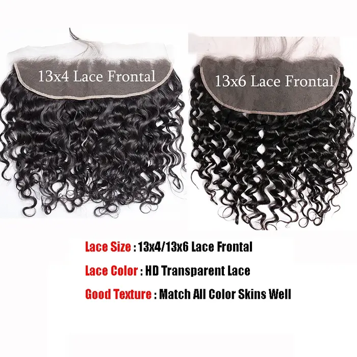 Bundles de cheveux brésiliens Deep Wave, dentelle transparente HD, extensions de cheveux humains, fermeture à franges, 13x6, 13x4, 6x6, 5x5
