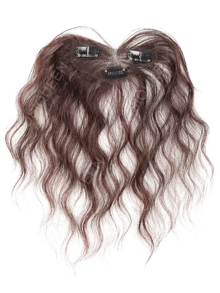 Frange fine synthétique cheveux bouclés bloc de remplacement tête féminine
