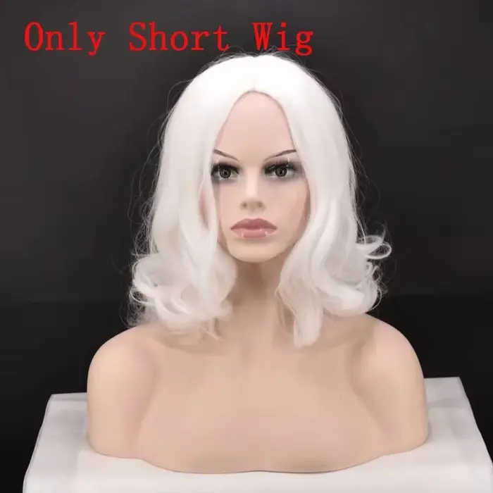 Perruque de Cosplay de noël pour adultes, perruque synthétique longue et bouclée avec barbe de père 