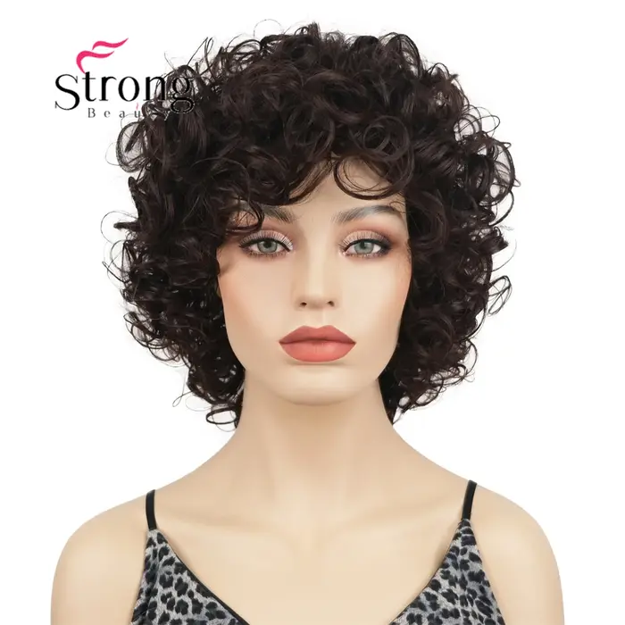 Strongbeauty Auburn perruques synthétiques perruque de cheveux courts bouclés pour les femmes