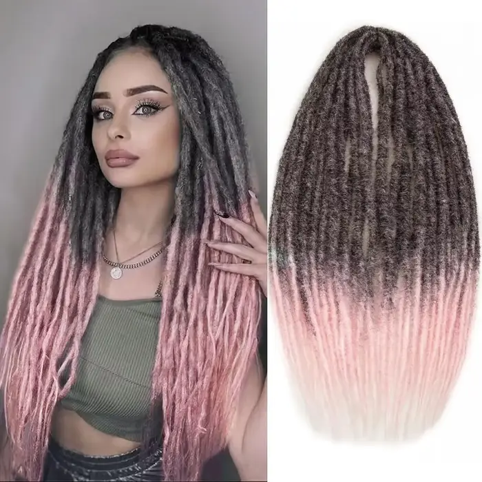 24 "Extensions de dreadlocks Crochet cheveux pour femmes 10 brins tresses