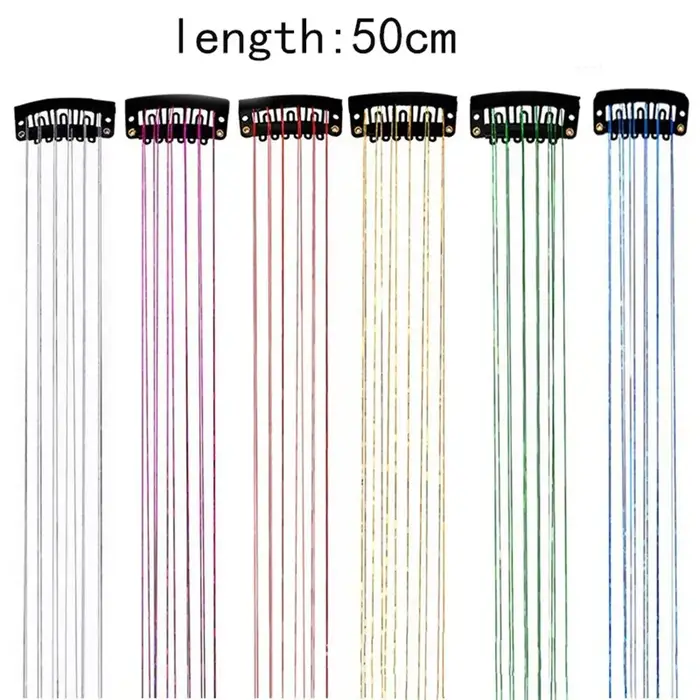 Lot de 6 mèches synthétiques à clipser de 20 pouces