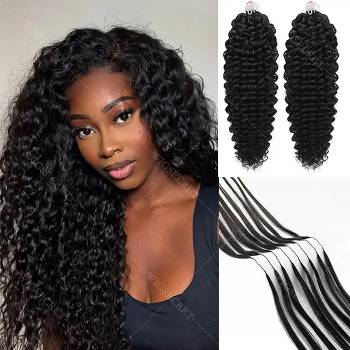 Mèches brésiliennes 100% naturelles Remy ondulées au Crochet, Extensions de cheveux invisibles avec 