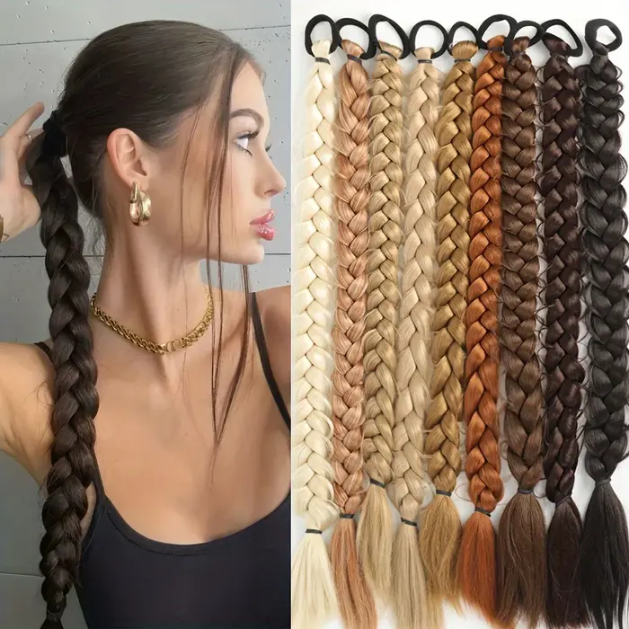 Extensions capillaires synthétiques tressées longues de 24 pouces pour femmes, accessoires capillaires en Fiber de haute température