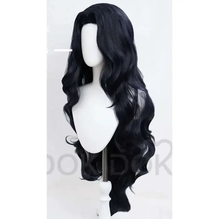 Perruque synthétique longue noire bouclée résistante à la chaleur pour femmes