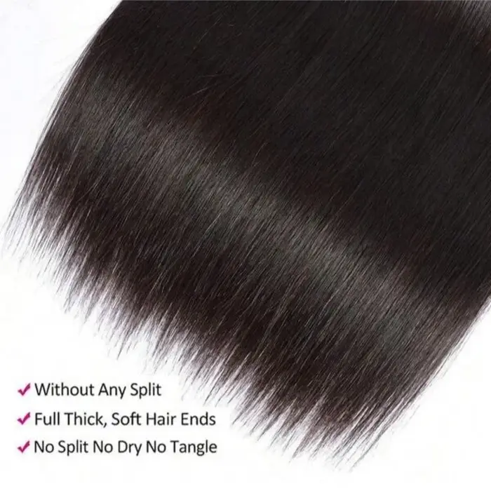 3 lots de mèches brésiliennes lisses en cheveux humains