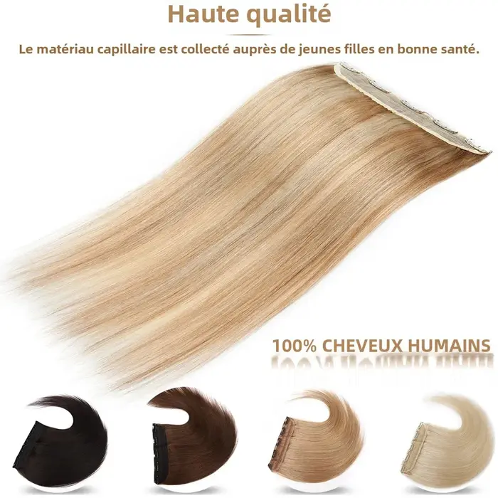 S-noilite-Extensions de Cheveux Humains à Clips, Postiche 5 Clips, 14-24 Pouces, 75-105g, Extension Naturelle, réinitialisation Optique, Blonde
