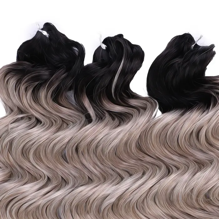 FREEDOM cheveux synthétiques ondulés profond torsion Crochet cheveux 24 pouces/60 cm Ombre brun blon