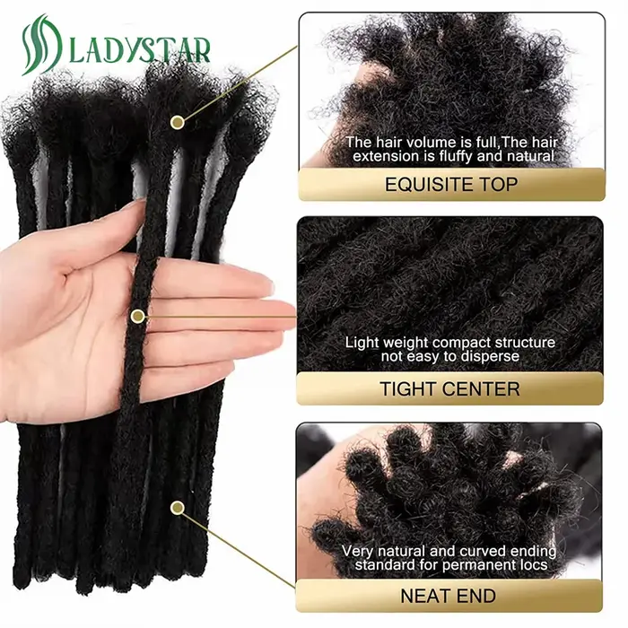 Extensions de cheveux humains Dreadlock 8 pouces