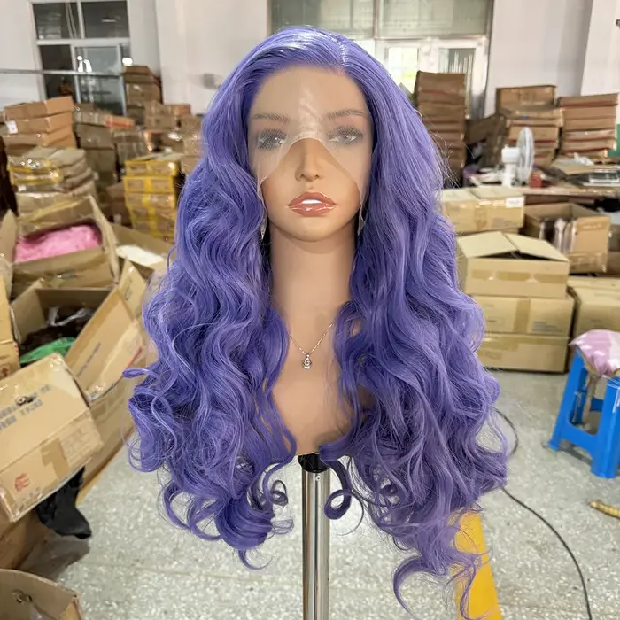 Perruque violette vague de corps