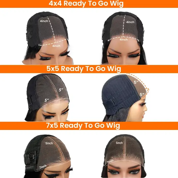 Wear And Go perruque sans colle avec ligne de cheveux ventilée 7x5 HD dentelle fermeture perruques crépus bouclés court