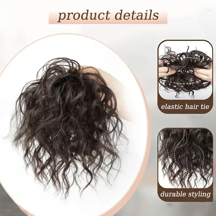 Chignon bouclé désordonné en fibre synthétique