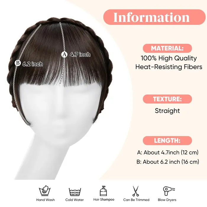 Extensions de franges synthétiques à bandeau