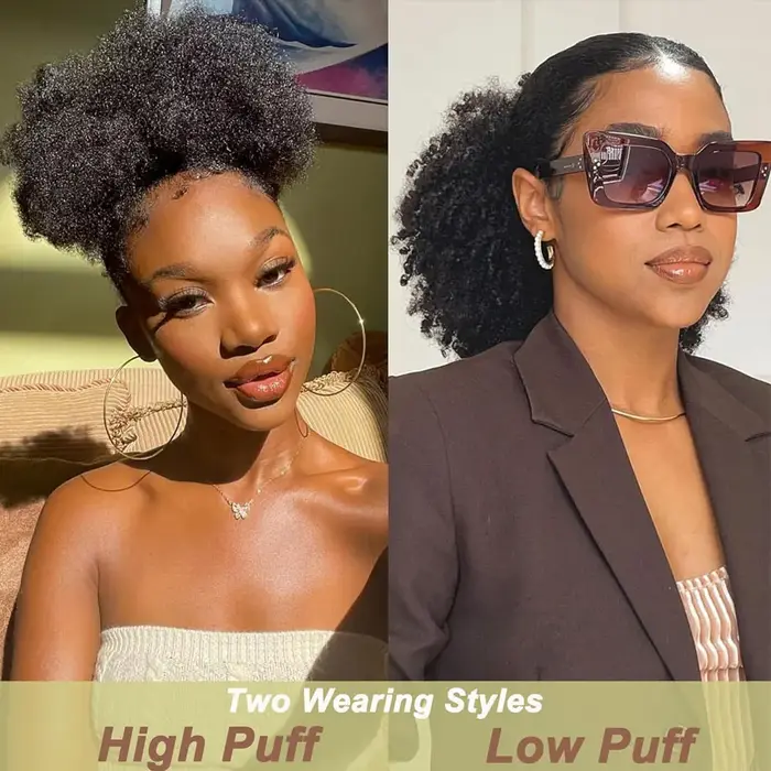 Afro bouffée crépus bouclés cordon queue de cheval Extension de chignon pour les femmes noires synth