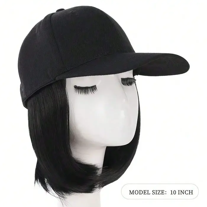 Casquette de baseball avec extensions de cheveux synthétiques