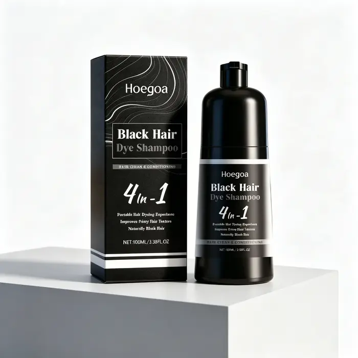 Shampoo colorant capillaire noir Hoegoa
