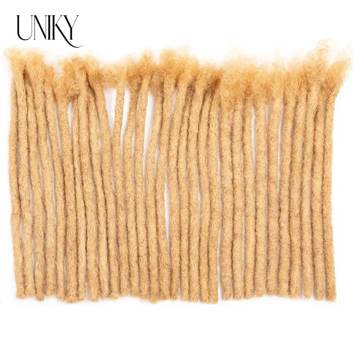 0, 4 cm d'épaisseur # 27 blond miel 100% vrais cheveux humains Dreadlock Loc Extensions pour homme/femmes peuvent être