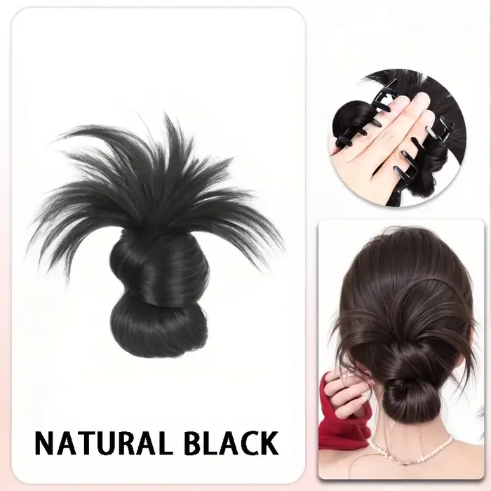 Chignon synthétique élégant à demi-cravate de 8 pouces