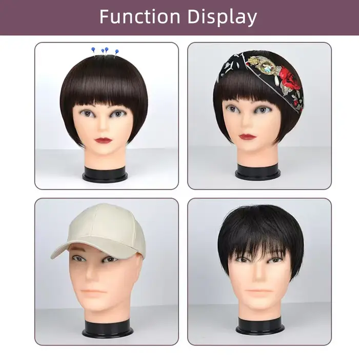 Tête de mannequin pour affichage et formation de perruques – Parfaite pour la pratique du coiffeur