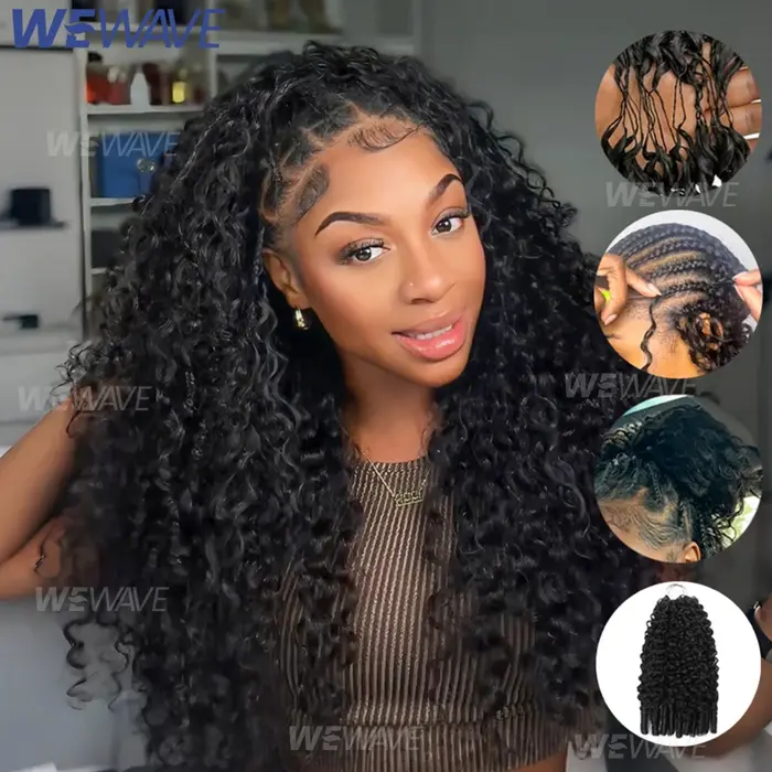 Cheveux humains bouclés crépus pré-bouclés style plume pour femmes
