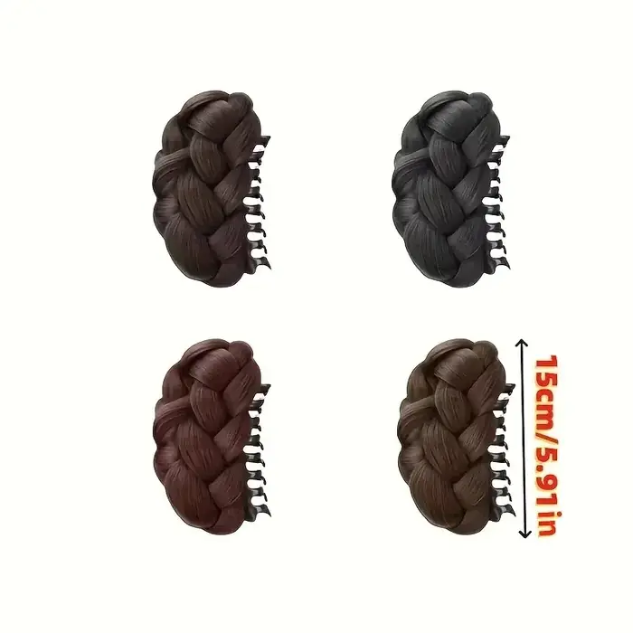 Postiche synthétique élégante pour chignon, pince à griffe ovale, accessoire pour chignon haut pour femmes, adapté à un usage quotidien, accessoires pour cheveux