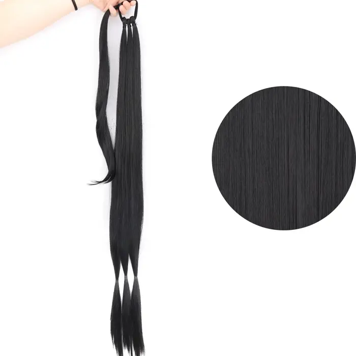 Extensions de queue de cheval tresses de boxe synthétiques enrouler autour de la queue de Chignon av