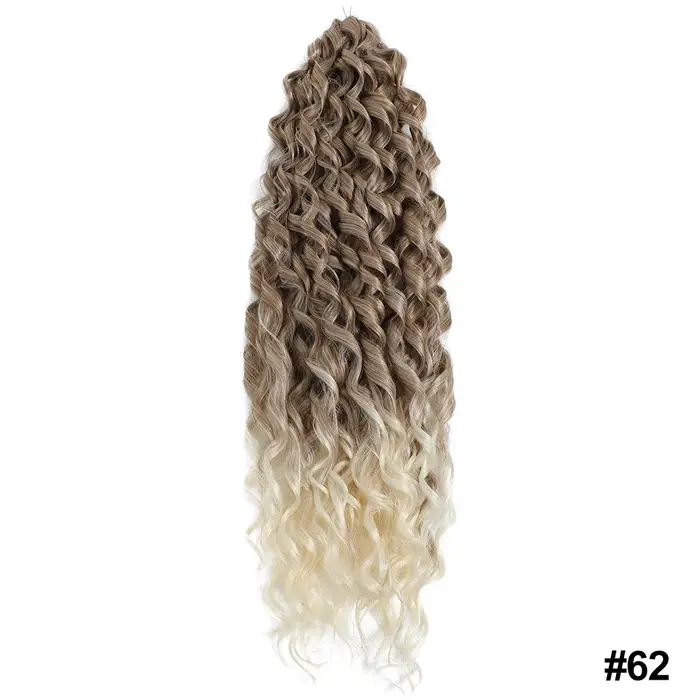 3-5 pièces Jessica Hair Extensions de cheveux synthétiques à tresser, Ondulés profonds, Bouclés au c