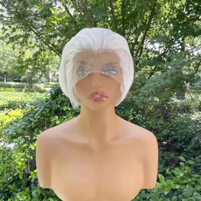 Perruque synthétique coupe Bob courte de pointe de veuve pour femme