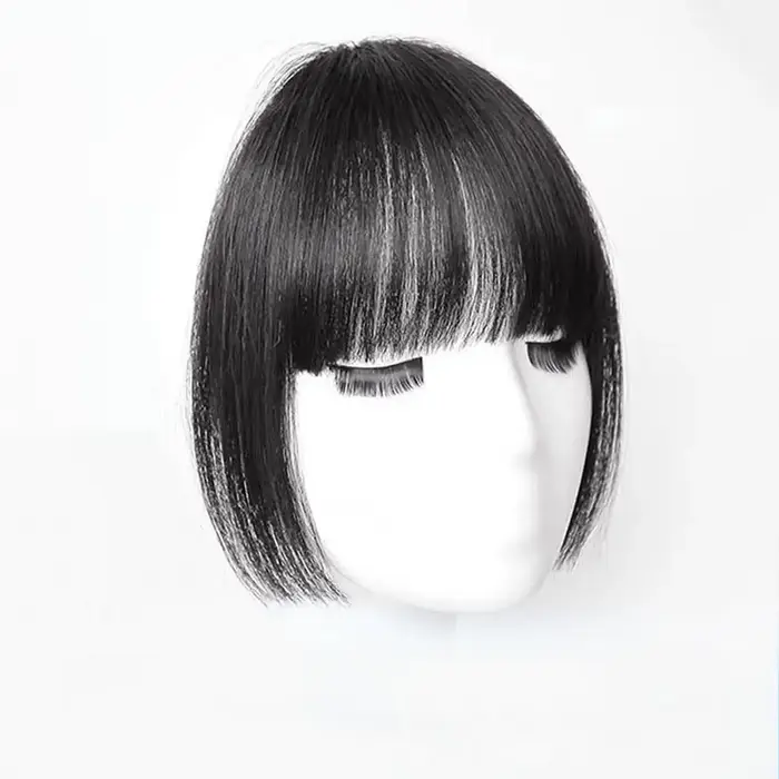 Perruque princesse coupée en cheveux synthétiques, sans Trace sur le dessus de la tête, Volume de ch