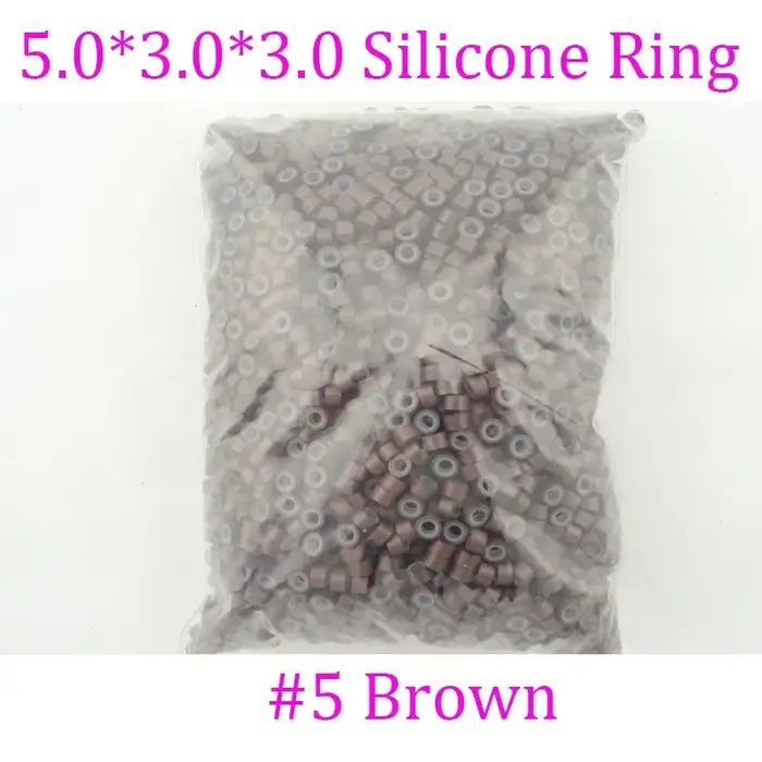 Anges 5000 pièces/sac 5.0*3.0*3.0mm anneaux en Silicone microliens perles de cheveux pour Dreadlock plume Extensions