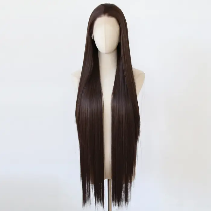 Perruque Lace Front Wig synthétique marron foncé