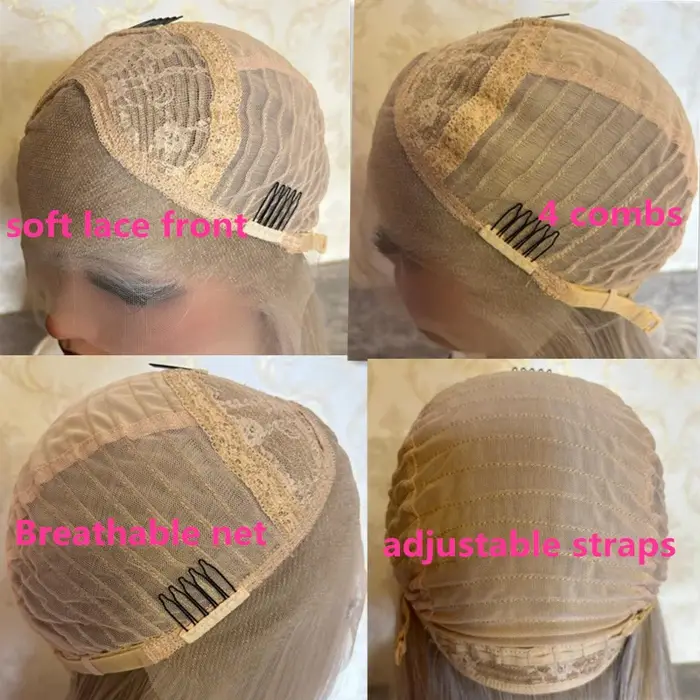 Perruques Lace Front Wig synthétiques blondes ombrées, perruque Bob Lace Wig, Futura Soft, perruque