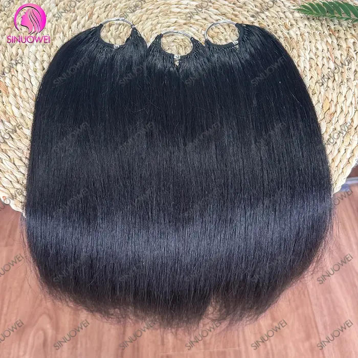 Extensions de cheveux bouclés en plumes birmanes couleur noir naturel 12A, sans nœuds, pré-séparées,