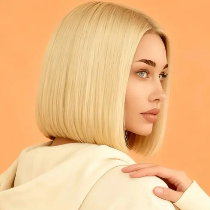 Perruque synthétique courte dorée de 12 pouces pour femmes