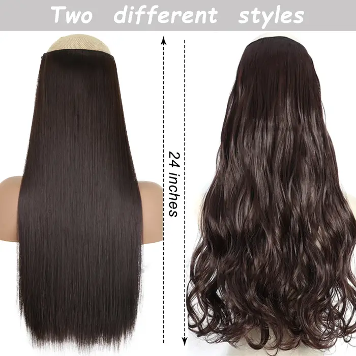 Extension capillaire synthétique longue et lisse à Clip