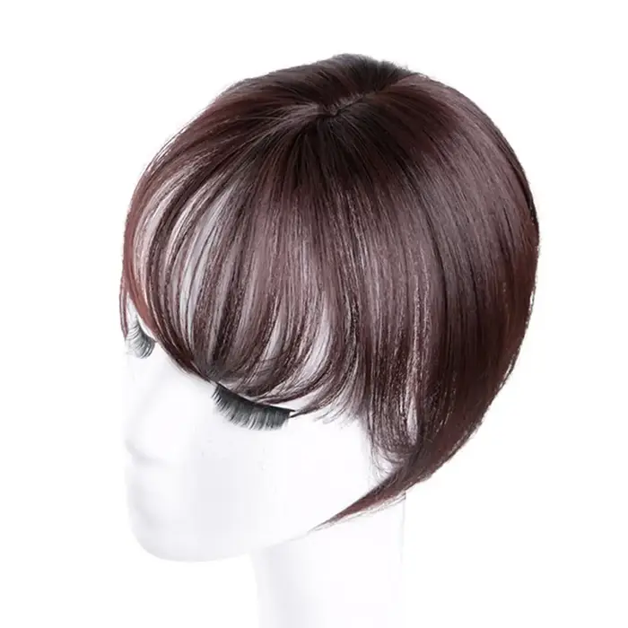 Perruque frange frange française pour femme, postiches, contaminants naturels, extensions de cheveux